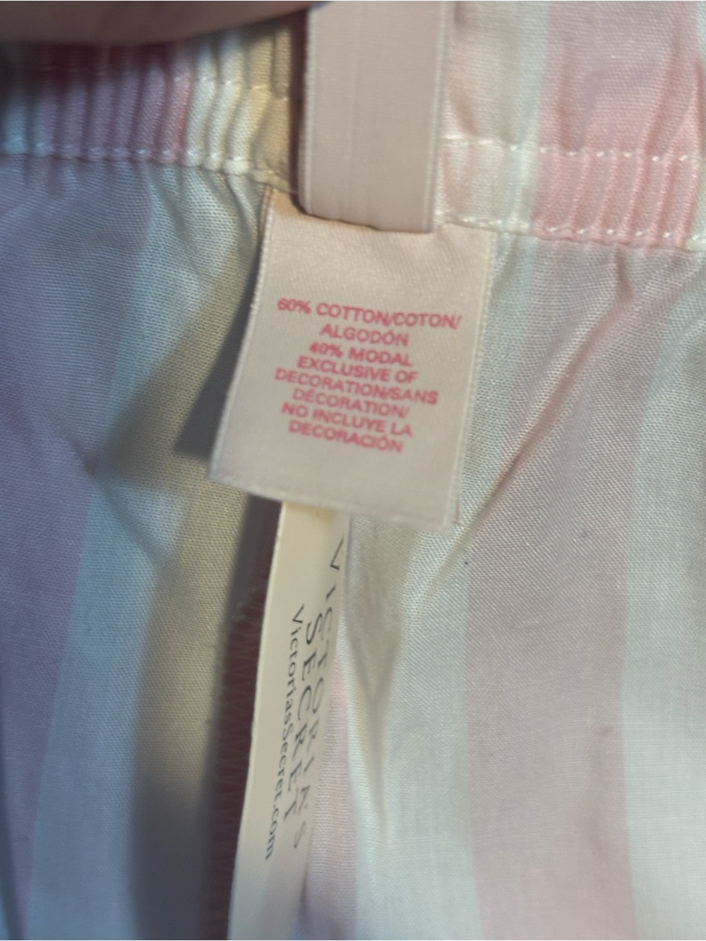 Victoria's Secret pink and white striped pajama pants large - Picture 6 of 9
